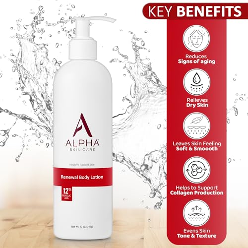 Alpha Skin Care Revitalizing Body Lotion, 12% Glycolic AHA, 12 Oz - Product Imagery