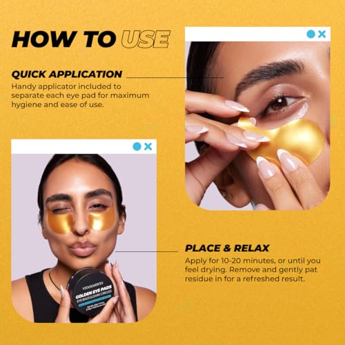 Vitamasques Golden Hydrogel Eye Pads For Puffy Eyes & Dark - Product Imagery