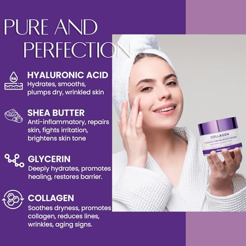 Collagen Daily Face Moisturizer - Hydrating, Anti-Aging, Skin - Product Imagery