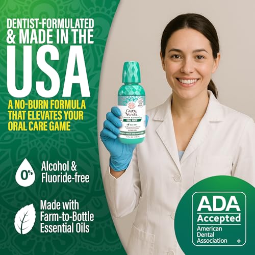 GuruNanda Oral Rinse Fresh Breath Mouthwash, ADA-Accepted - Product Imagery