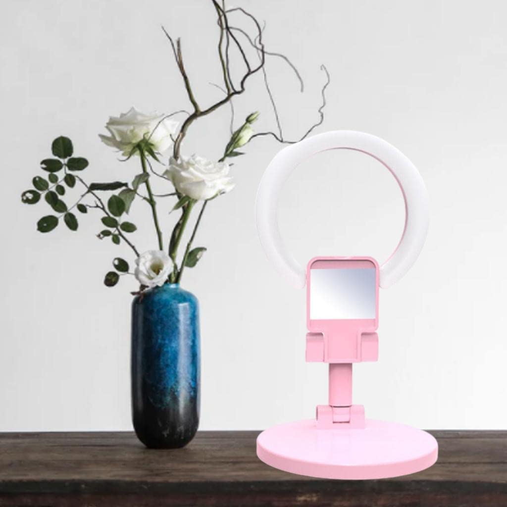 Xiaojikuaipao Portable Rechargeable Selfie Fill with Stand and Mirror for Makeup Selfie Vlog - 3 Modes, Foldable Design 