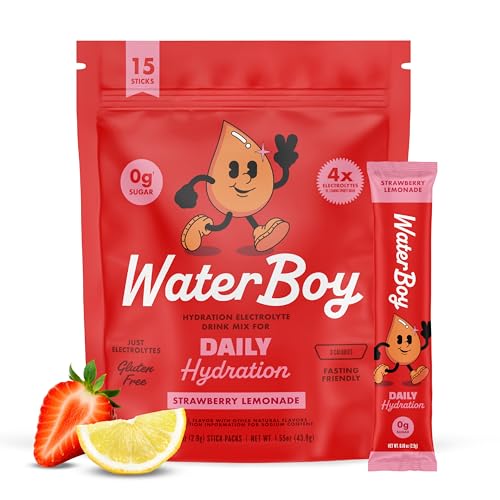 WaterBoy Daily Hydration, Sugar Free Electrolytes (Strawberry Lemonade (15ct))