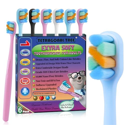 Tetragonal tree 6-Pack Extra Soft Toothbrushes for Sensitive - Product Imagery