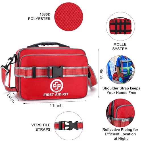 Gevoke Professional 500 Piece Emergency First Aid Kit for Home, - Product Imagery