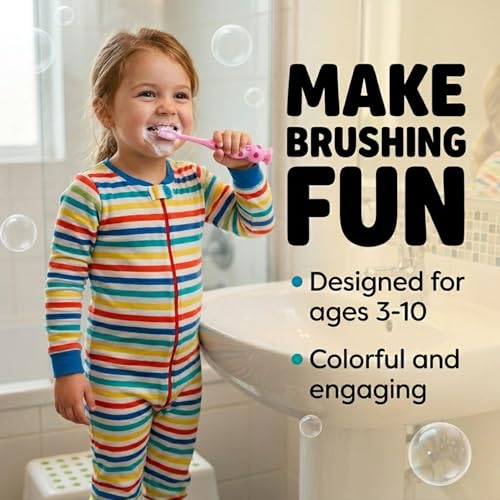 Trueocity Kids Toothbrush Set 4 Pack - Soft Bristles with - Product Imagery