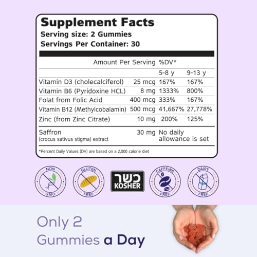 NutriMagic Kids Brain Booster+ 30mg Pure Saffron Extract Gummies - Product Imagery