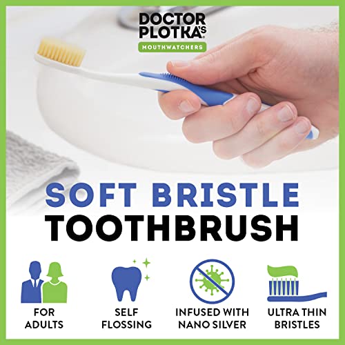 MOUTHWATCHERS Soft Flossing Toothbrushes for Adults, Value 6 - Product Imagery