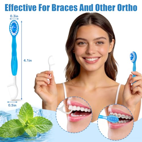 5 in 1 Disposable Travel Toothbrushes, Prepasted Mini On-the-Go - Product Imagery