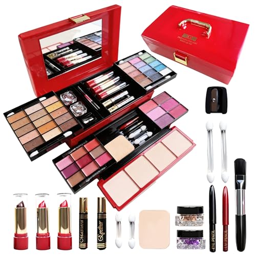 SGRAMSTORG Heart Shape Makeup Kit - 60 Colors All-in-One Full Cosmetic Set with Neutral Matte Shimmer Eyeshadow, Lipstic