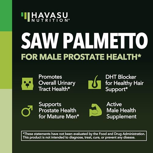 Saw Palmetto for Men Prostate Health Supplement, 500mg Per - Product Imagery