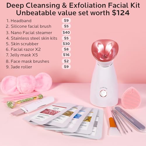Colorfarm Facial Steamer Spa Kit with 17 Skin Care Tools for - Product Imagery