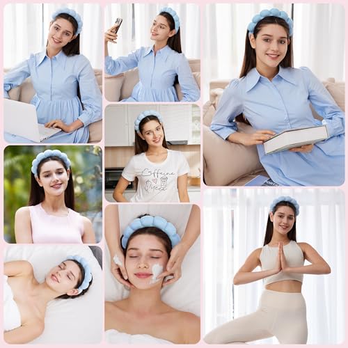 Ztomine Headbands for Women - Spa Headband and Wristband Set - - Product Imagery