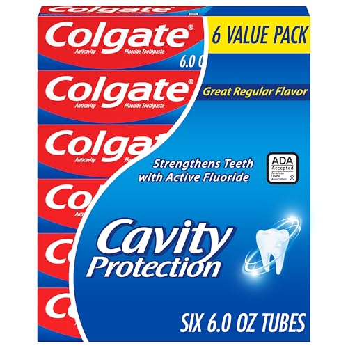 Colgate Cavity Protection Fluoride Toothpaste, Mint, 6 Pack, 6 oz - Product Imagery