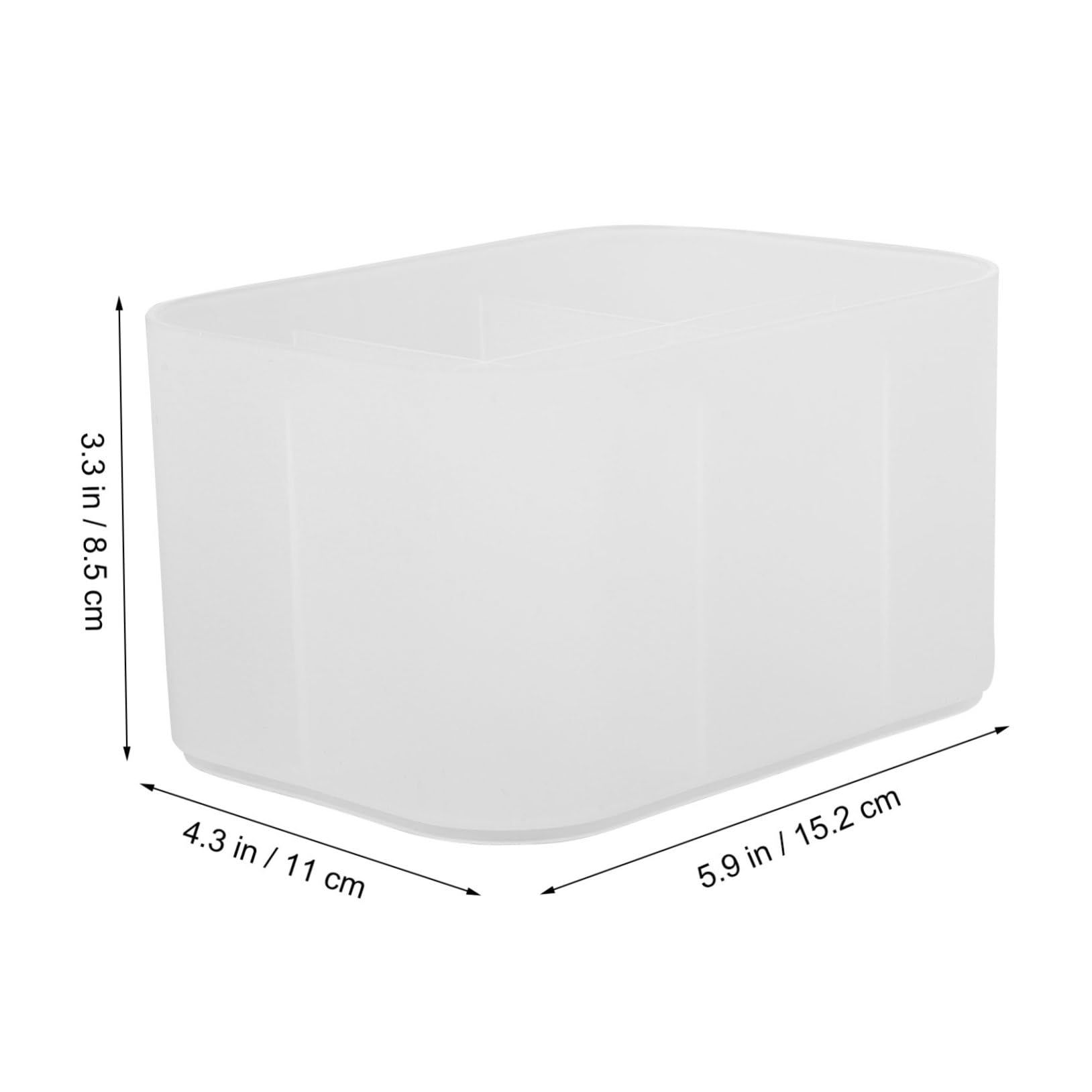 PAMINGONO white nail art tools caddy with six slots for pens, brushes, and decor storage on desktop.