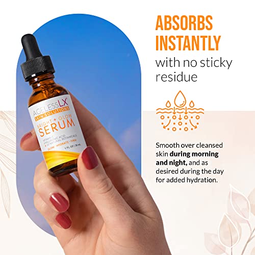 AgelessLX - Bright + Glow Face Serum - Vitamin C Serum For Face - Product Imagery