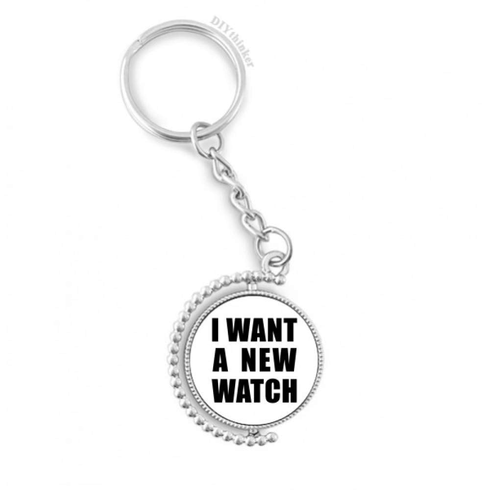 DIYthinker I Want A New Watch Rotatable Keyholder Ring Disc Accessories Chain Clip – Multicolor, 1.2 inch x 3.5 inch