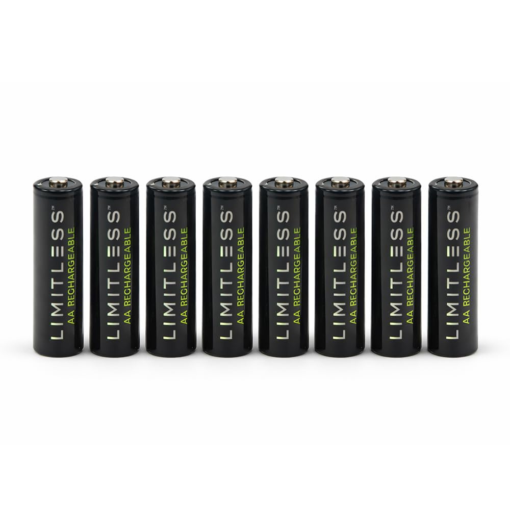 Limitless Rechargeable AAA Batteries 8 Pack with Charger - Limitless Innovations Official Imagery - 8