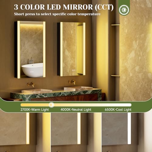 ACEMIRO 20x32 Inch Lighted Medicine Cabinet, Modern Bathroom - Product Imagery