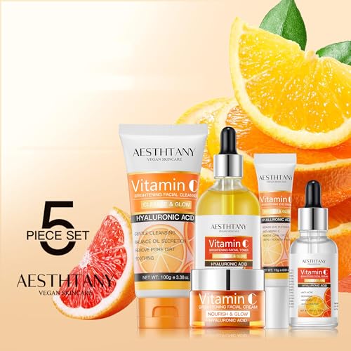 Vitamin C Skin Care Set Moisturizing Hyaluronic Acid Skin Care - Product Imagery