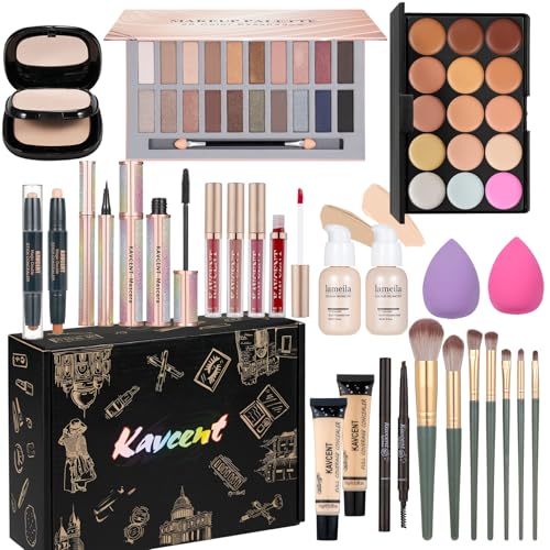 KAVCENT Makeup Set Makeup Kit for Women Full Kit Makeup Sets for Teens Women Gift Eyeshadow Palette Lipgloss Foundation 
