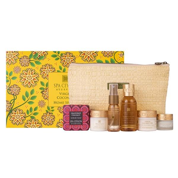 Spa Ceylon Virgin Coconut Home Spa Set | Body Care Set & Mini Travel Bag | Pamper Gift | Organic Bath Products – Coconut