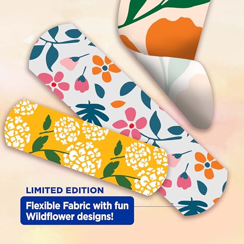 BAND-AID Brand Flexible Fabric Adhesive Bandages, Wildflower - Product Imagery