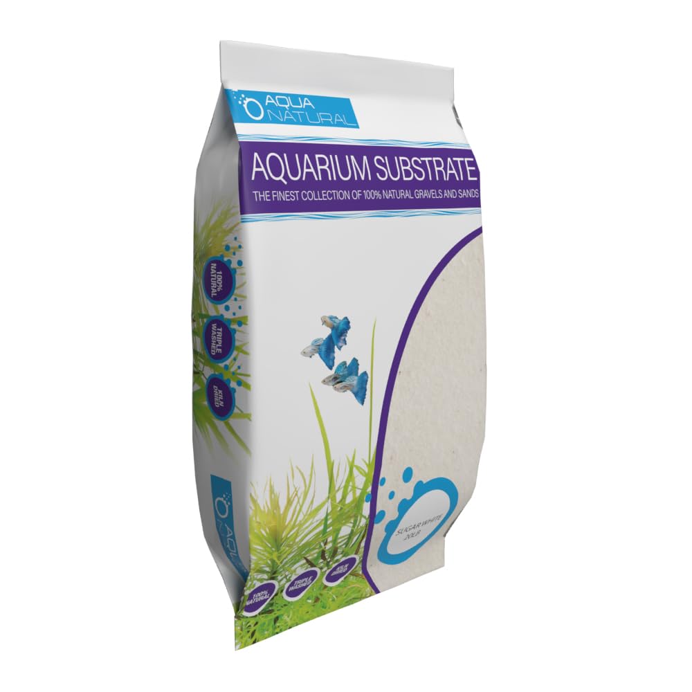 Aqua Natural Substrate, Sugar White Sand, 20lb – close-up detail in Off White