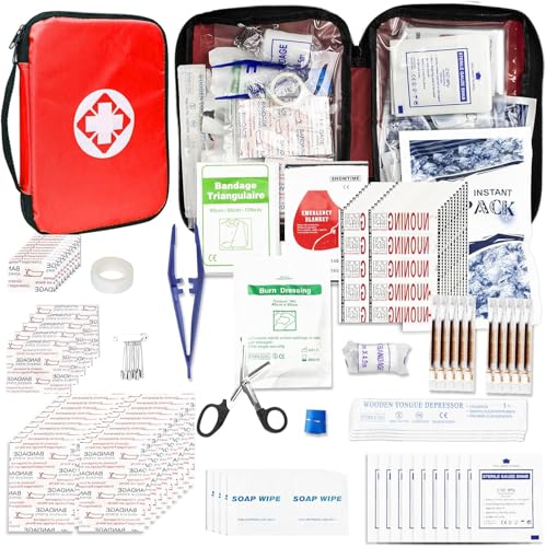 First Aid Kit 300PCS Car Home Camping Essentials Red 1st Aid - Product Imagery