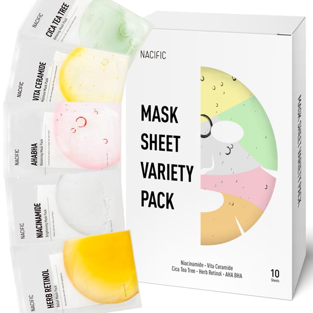 KOSBEAUTY NACIFIC Face Masks Skincare Korean – Premium 10-Sheet - Product Imagery