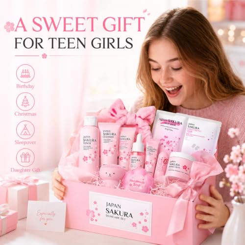 Sakura Skin Care Set for Kids & Teen, Birthday Christmas - Product Imagery