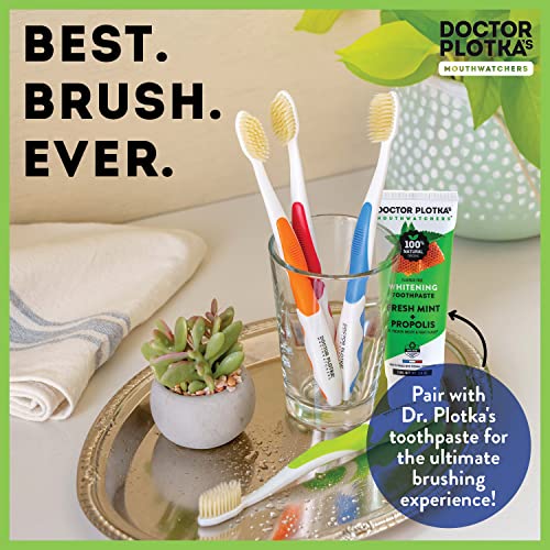 MOUTHWATCHERS Soft Flossing Manual Toothbrush, Adults, 2-Pack, - Product Imagery