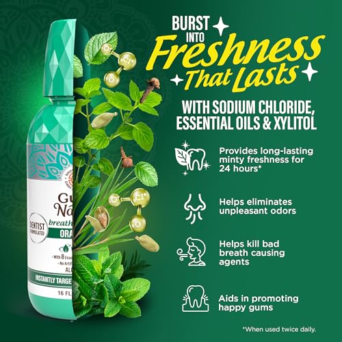 GuruNanda Oral Rinse Fresh Breath Mouthwash, ADA-Accepted - Product Imagery