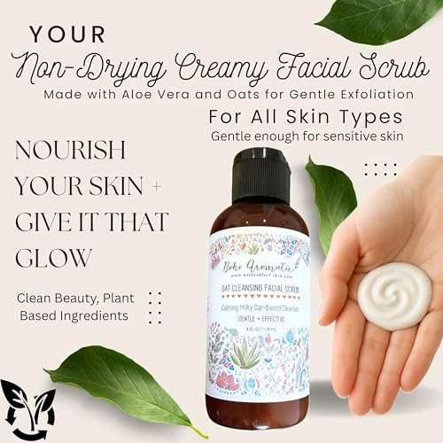Exfoliating Face Scrub for Dry & Sensitive Skin – Gentle Oatmeal - Product Imagery