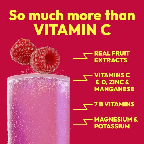 Emergen-C Vitamin C 1000mg Immune Support Powder, Raspberry, 60 - Product Imagery
