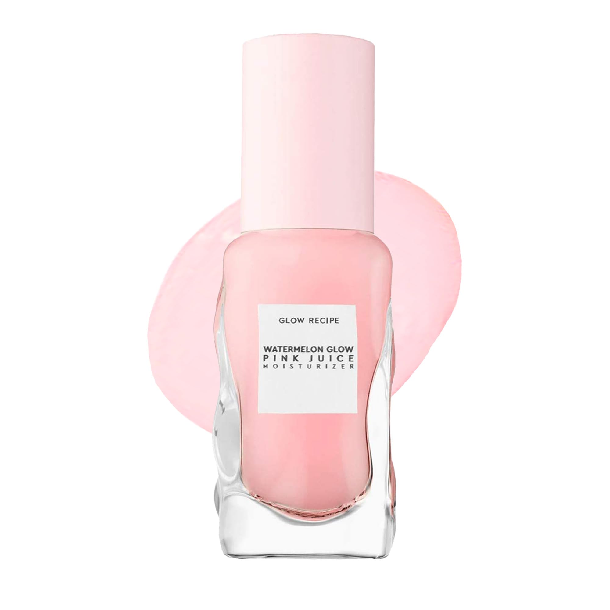 Glow Recipe Pink Juice Water Gel Moisturizer 25ml in a clear jar with pink and white packaging, featuring a smooth gel texture.