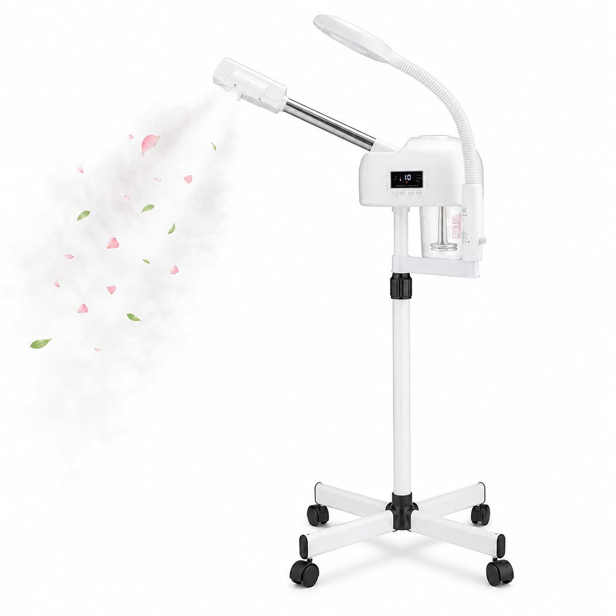 Winado 2 in 1 Facial Steamer, 5X Magnification Lamp, LCD Touch Screen – White, Acrylonitrile Butadiene Styrene (ABS)