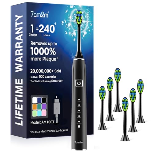 7AM2M Sonic Electric Toothbrush for Adults,Type-C Charging Run - Product Imagery