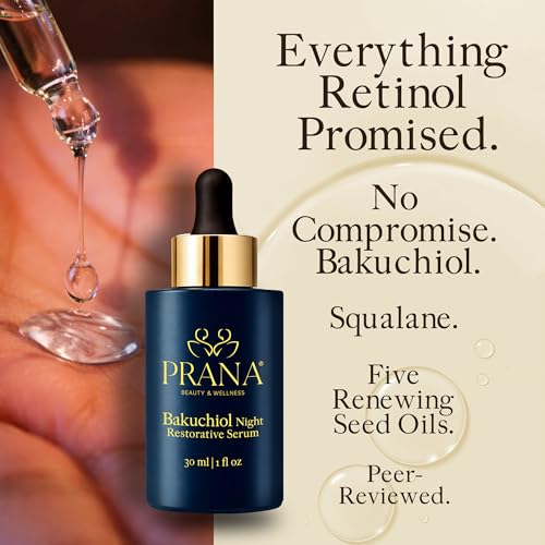 PRANA Beauty Bakuchiol Night Face Serum 30ml | Natural Retinol - Product Imagery