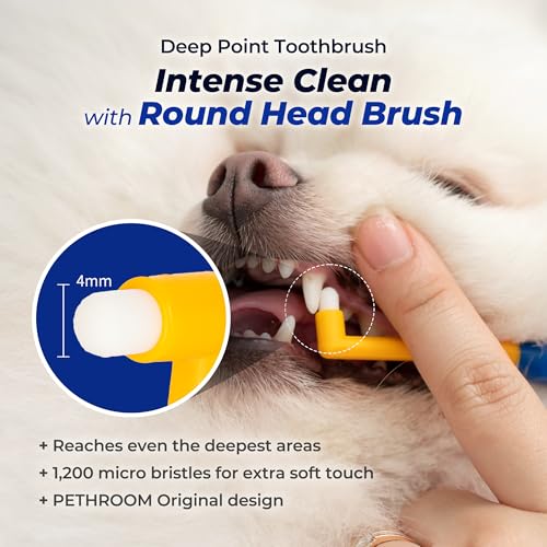 PETHROOM Pet Toothbrush for Cats & Dogs, 4mm Precision Head - Product Imagery