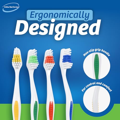 100 Pack Toothbrush Standard Classic Medium Soft Toothbrush Bulk - Product Imagery
