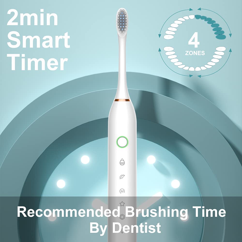 SUNPRO 2 Pack Sonic Electric Toothbrush Rechargeable Brush 6 - SUNPRO Official Imagery - 6