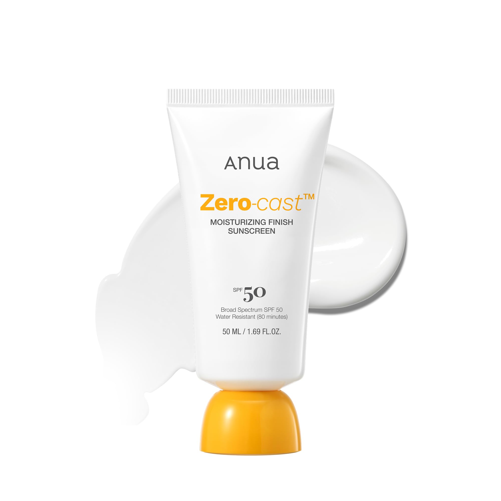 Anua Zero-Cast Moisturizing Sunscreen SPF 50, 1.69 fl oz - Product Imagery