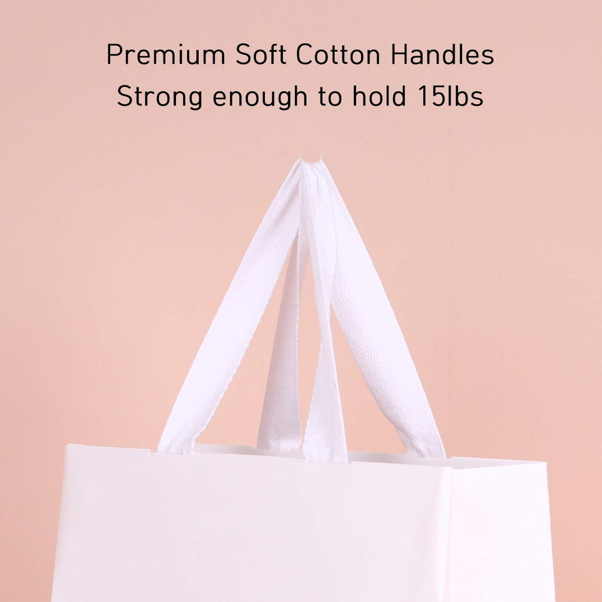 PAPERIST 12pcs 11.8x4.7x9 (2) Medium Size, White Paper Bags with White Cotton Handles, Thick Sturdy Durable Gift bags – 
