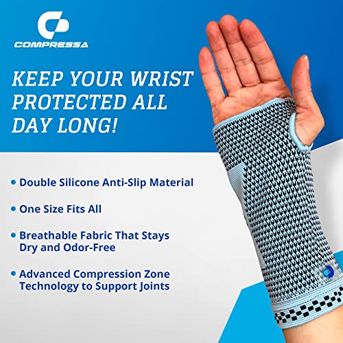 Compressa Wrist Compression Sleeve for Women & Men - Non-Slip - Product Imagery