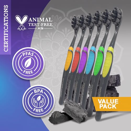 GuruNanda Butter on Gums Charcoal Toothbrush - 8000+ SoftexTM - Product Imagery