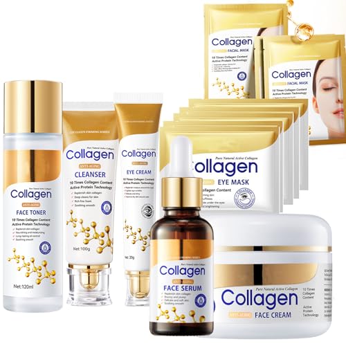13 Pcs Skin Care Set , Collagen face wash sets for women, Facial - Product Imagery