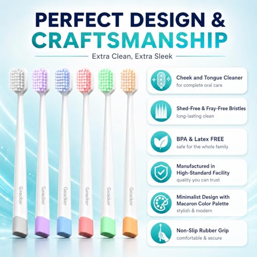 Ultra Clean Wide Head Soft Toothbrushes for Adults, 6-Pack & - Product Imagery