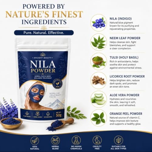 Viral Blue Mask| Authentic Moroccan powder – 100% Pure Indigo - Product Imagery
