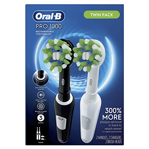 Oral-B Pro 1000 CrossAction Electric Toothbrush, Black and - Product Imagery