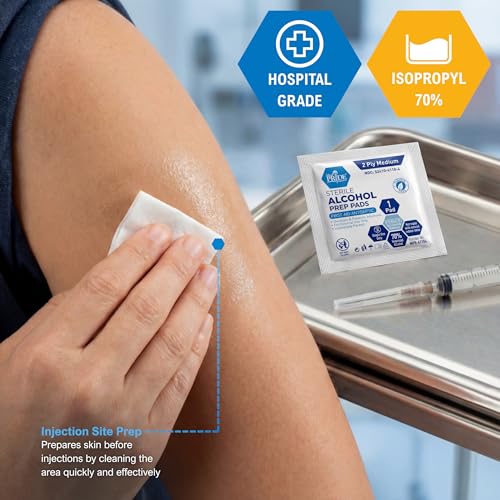 MED PRIDE Sterile Alcohol Prep Pads, 70% Isopropyl, 2-Ply, - Product Imagery
